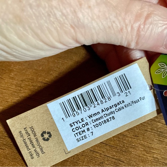 ✨Toms Cozy Alpargata 3.0 Slip-On Flats - Cement Chunky Cable Knit✨ NIB - Picture 13 of 13